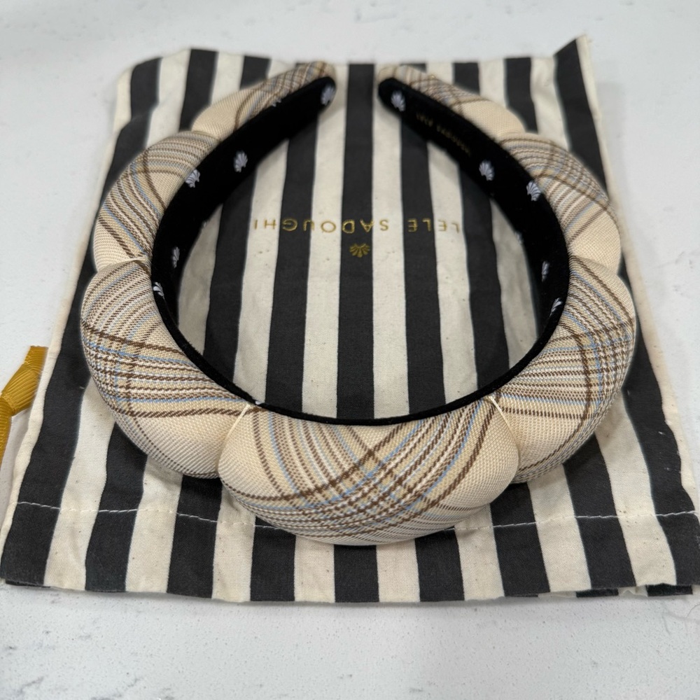 SOLD Lele Sadoughi Plaid Scalloped Headband